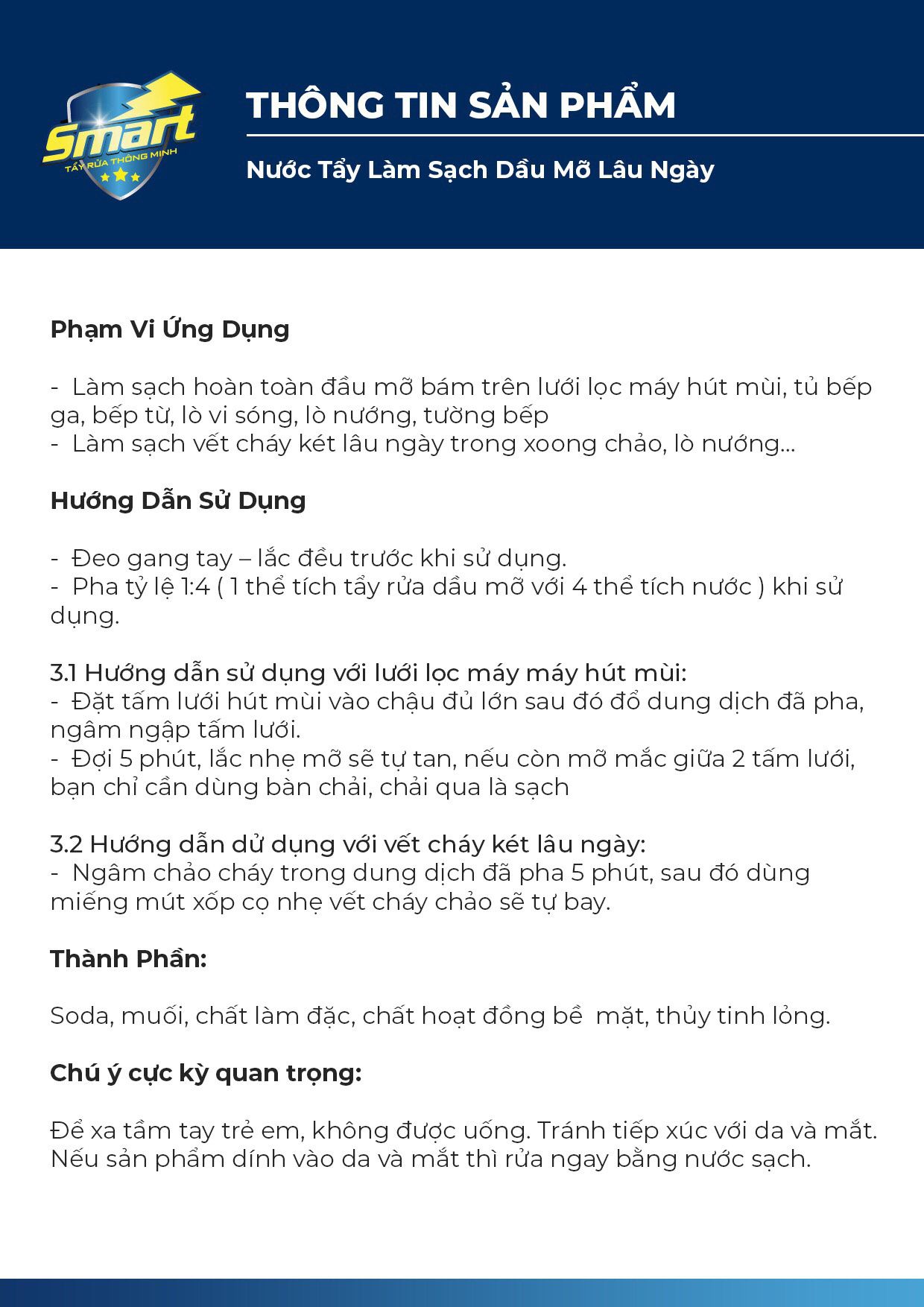 CHẤT TẨY DẦU MỠ BÁM LÂU NGÀY